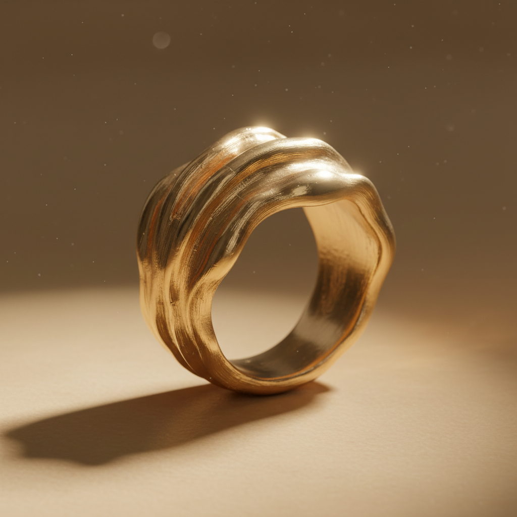 Gold cast ring from 3D printed master