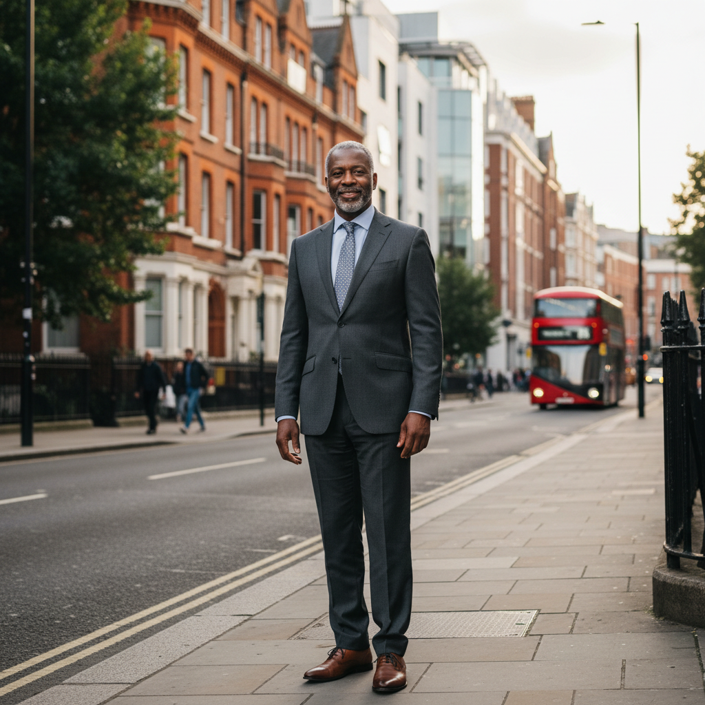 Portrait of James Okafor, landlord customer from Hackney