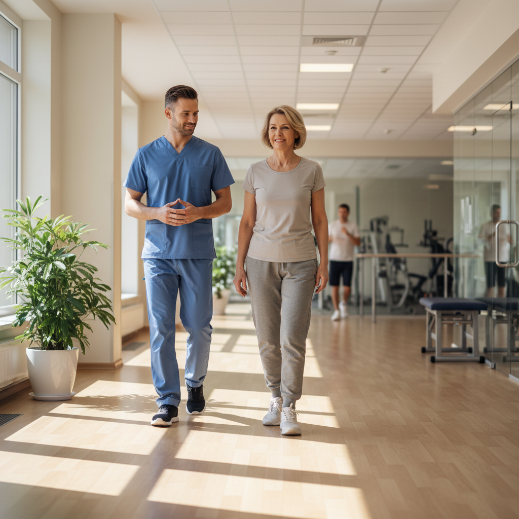 Patient recovering with medical team support and follow-up care