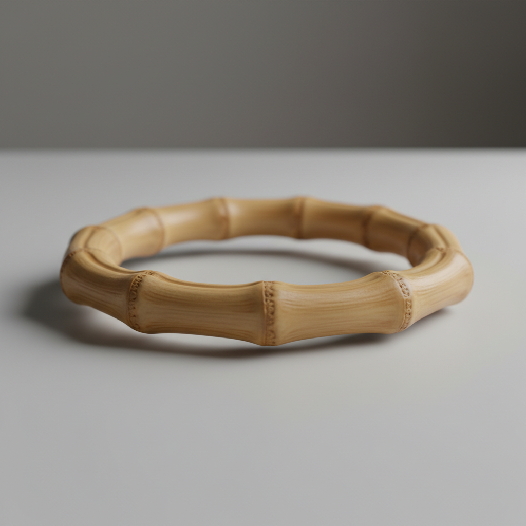 Bamboo handle detail showing natural grain