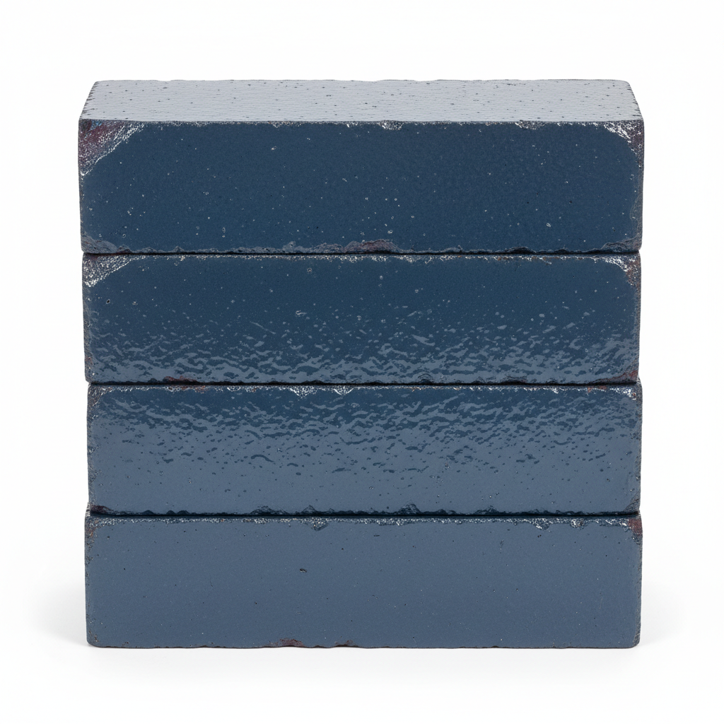 Engineering blue bricks with vitrified blue-grey surface, dense fired clay for heavy-duty structural use