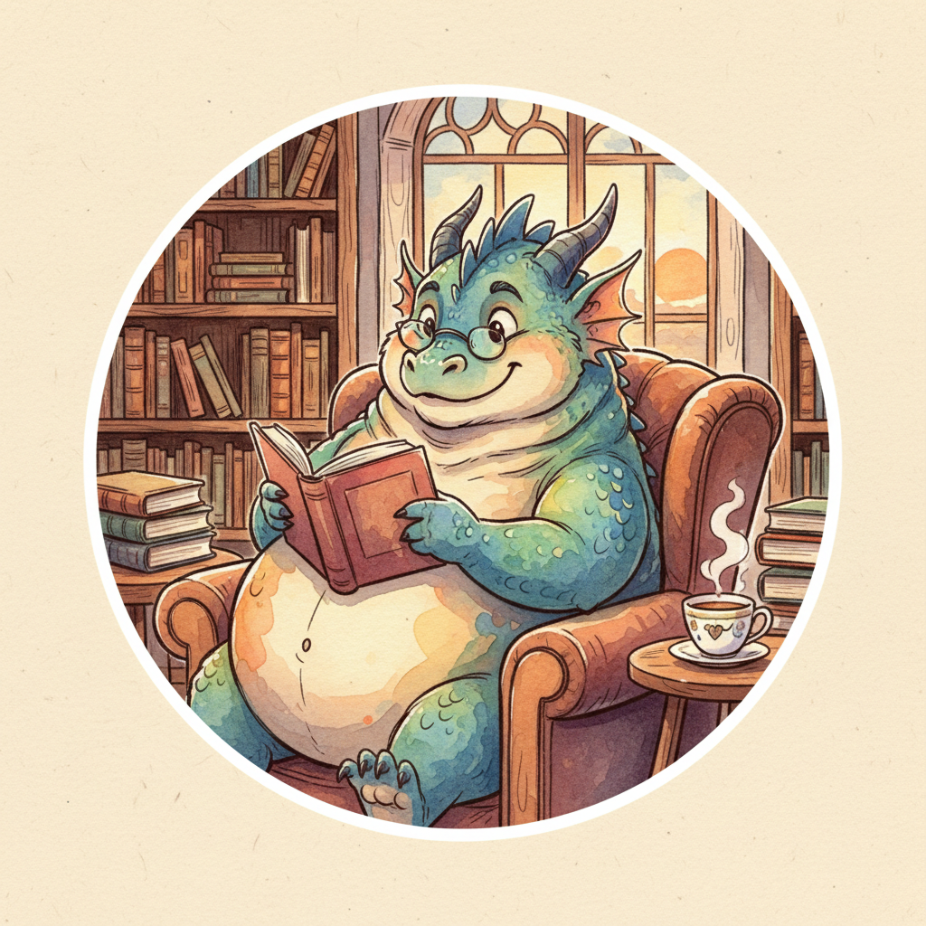 Bright colorful storybook cover with illustrated dragon on warm orange background