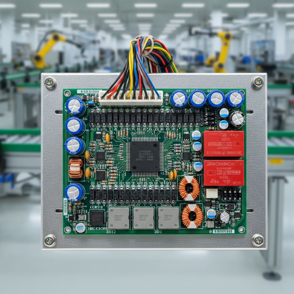 Industrial PCB assembly module top view showing circuit components