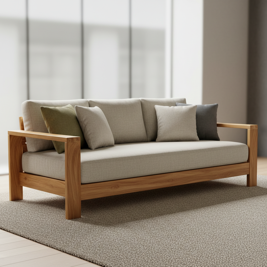 Royal Teak Sofa Set — Handcrafted from premium Grade-A teak wood with rich mahogan