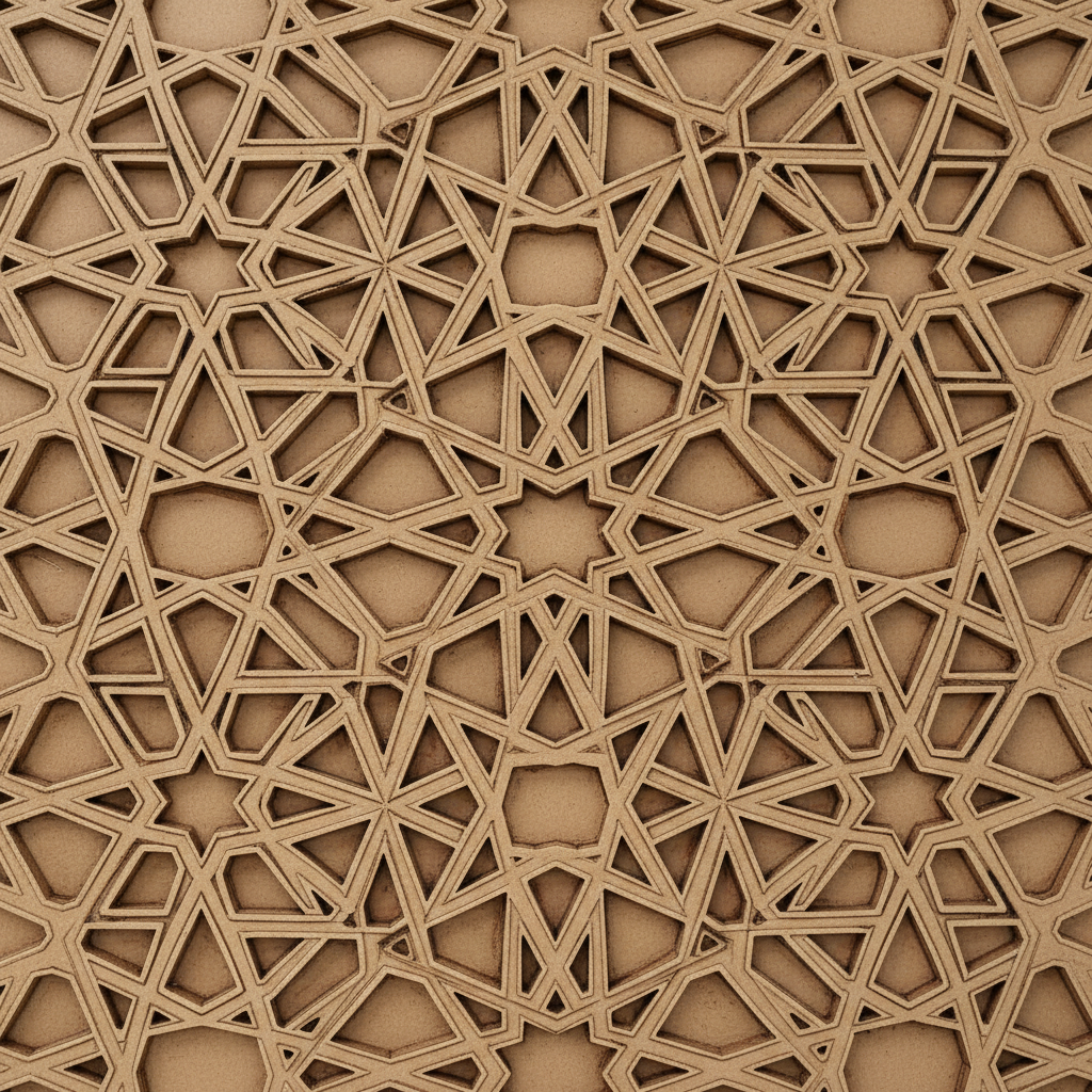 Hasil ukiran CNC router kayu MDF motif islami