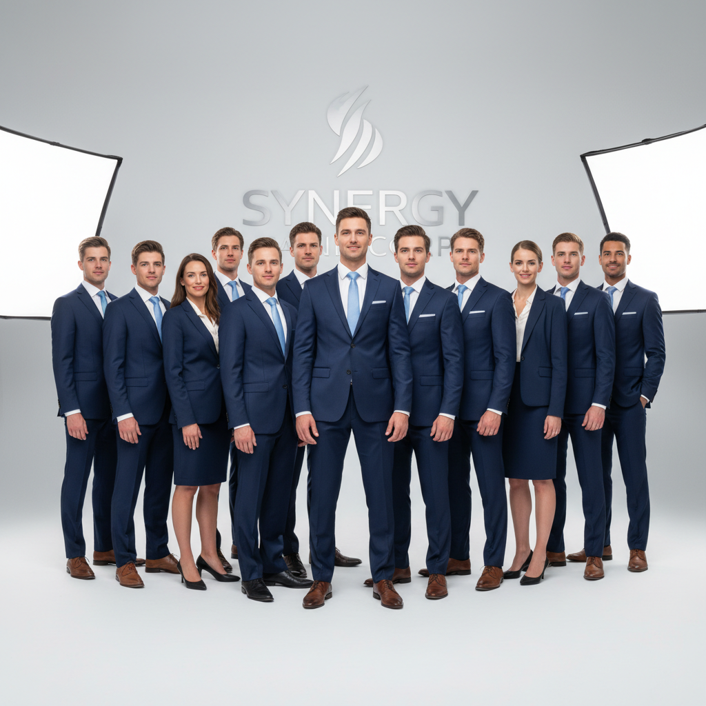 Goldman Sachs team presenting unified, polished appearance after corporate draping sessions