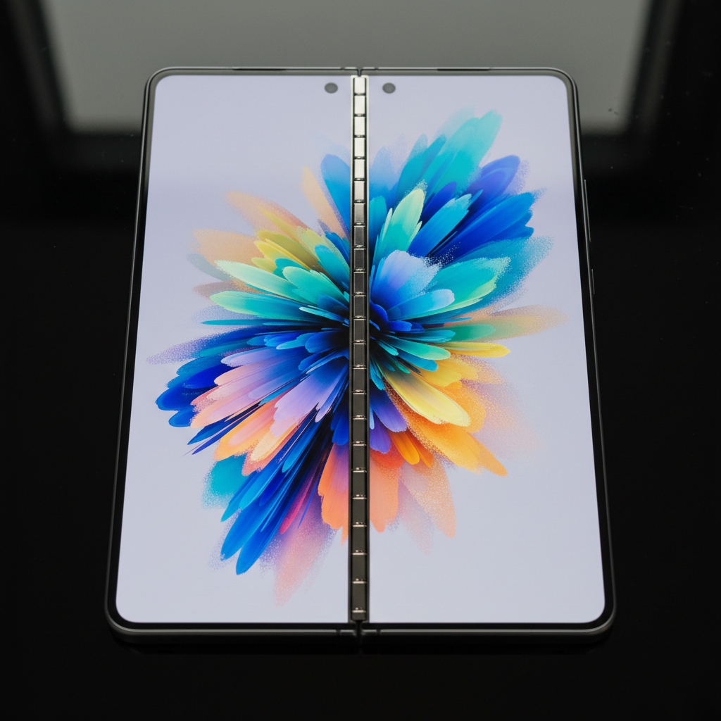 Samsung Galaxy Z Fold 5 ouvert montrant écran intérieur pliable