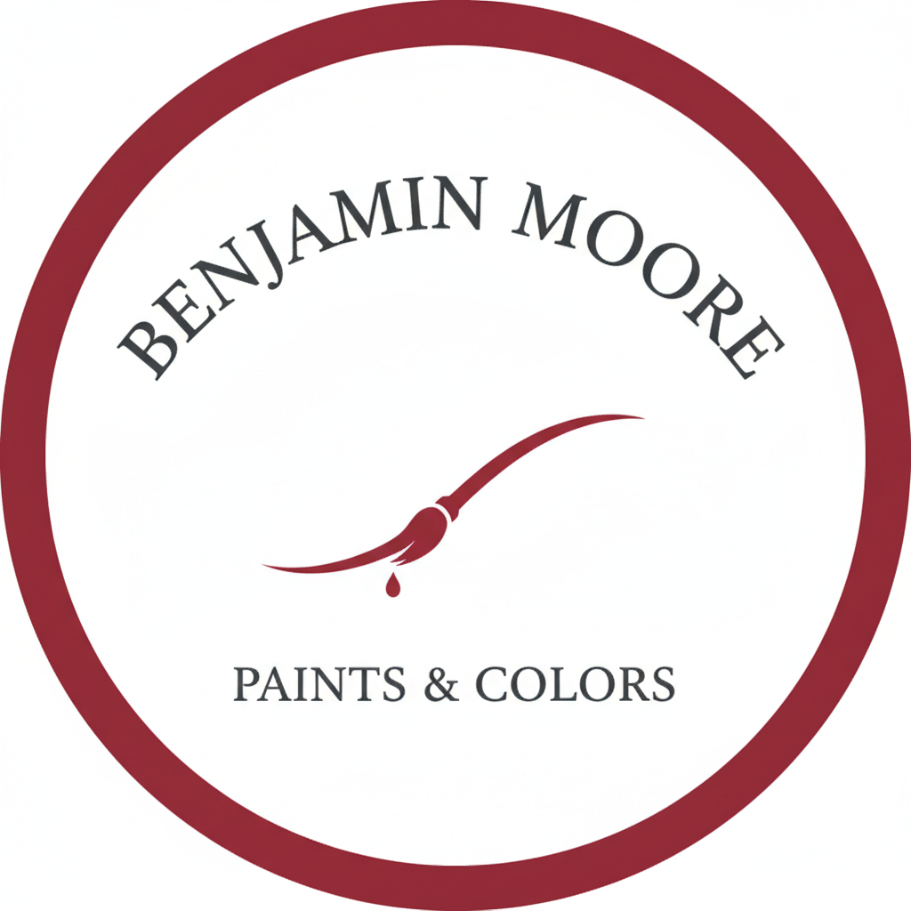 Benjamin Moore circular logo with red accent on white background