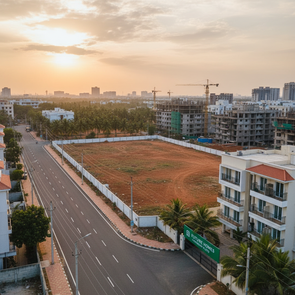 Green valley open plots with wide roads and trees in Maheshwaram Hyderabad