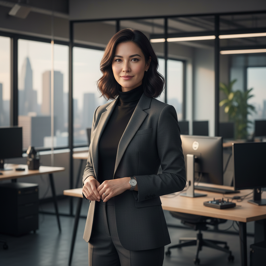 Yasmine Benali corporate headshot with elegant styling