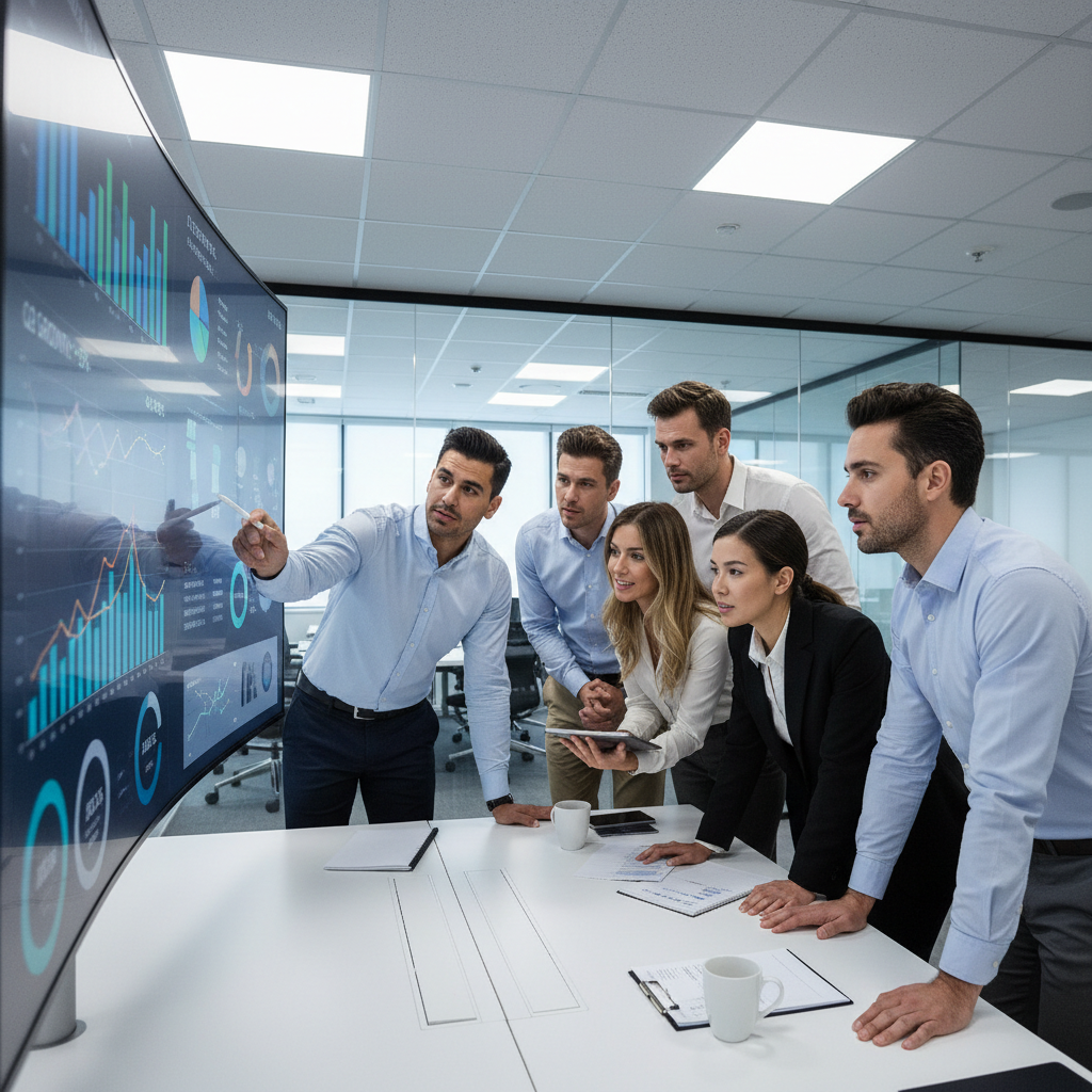 Digital advertising dashboard showing campaign metrics and platform integrations