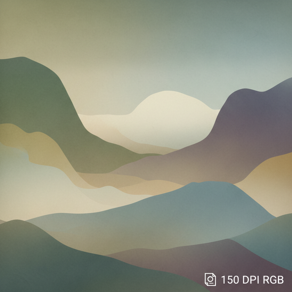 Original flat RGB artwork file at 150 dpi showing soft edges and unsaturated color