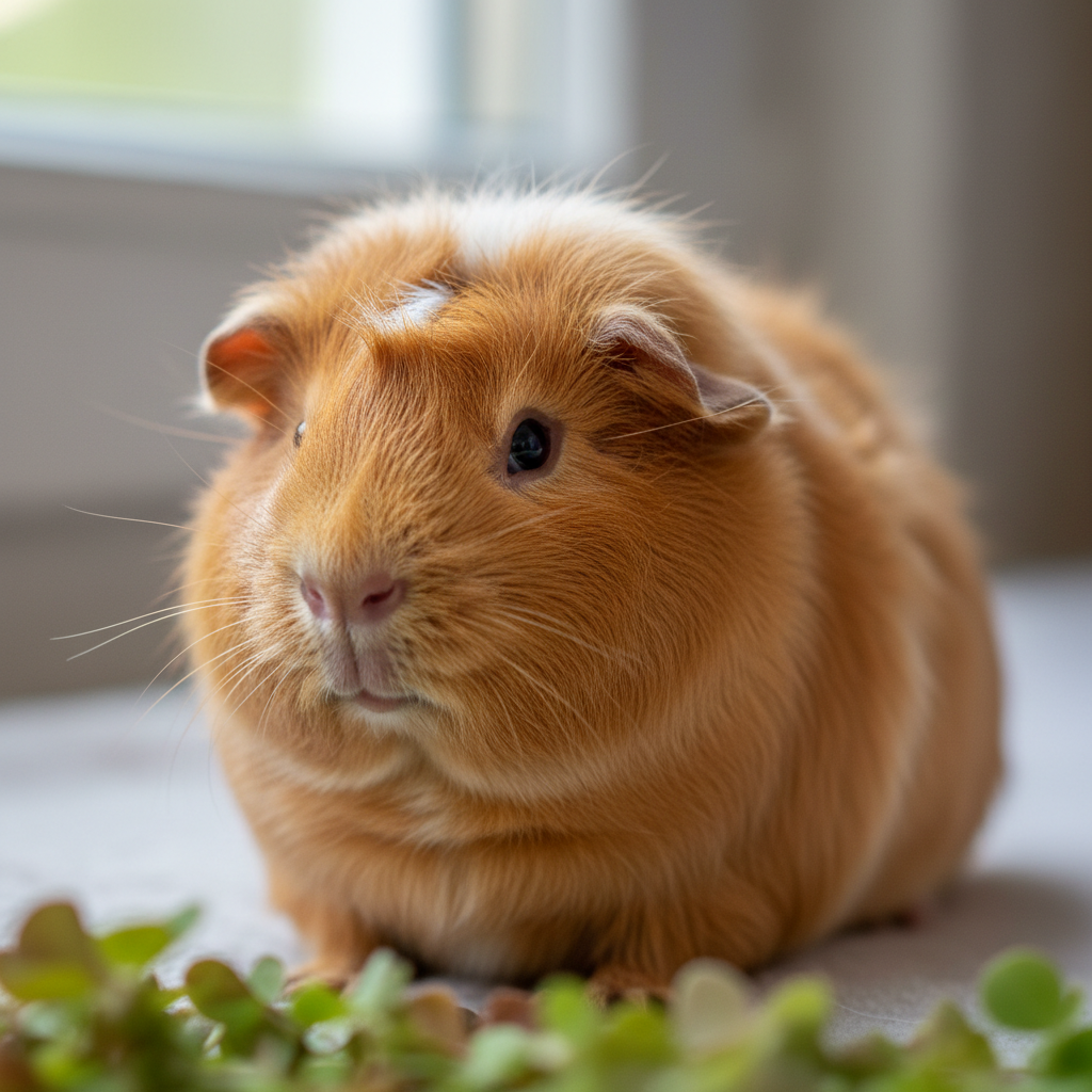 Customer photo of Abyssinian guinea pig Sir Fluffington III with perfect rosettes