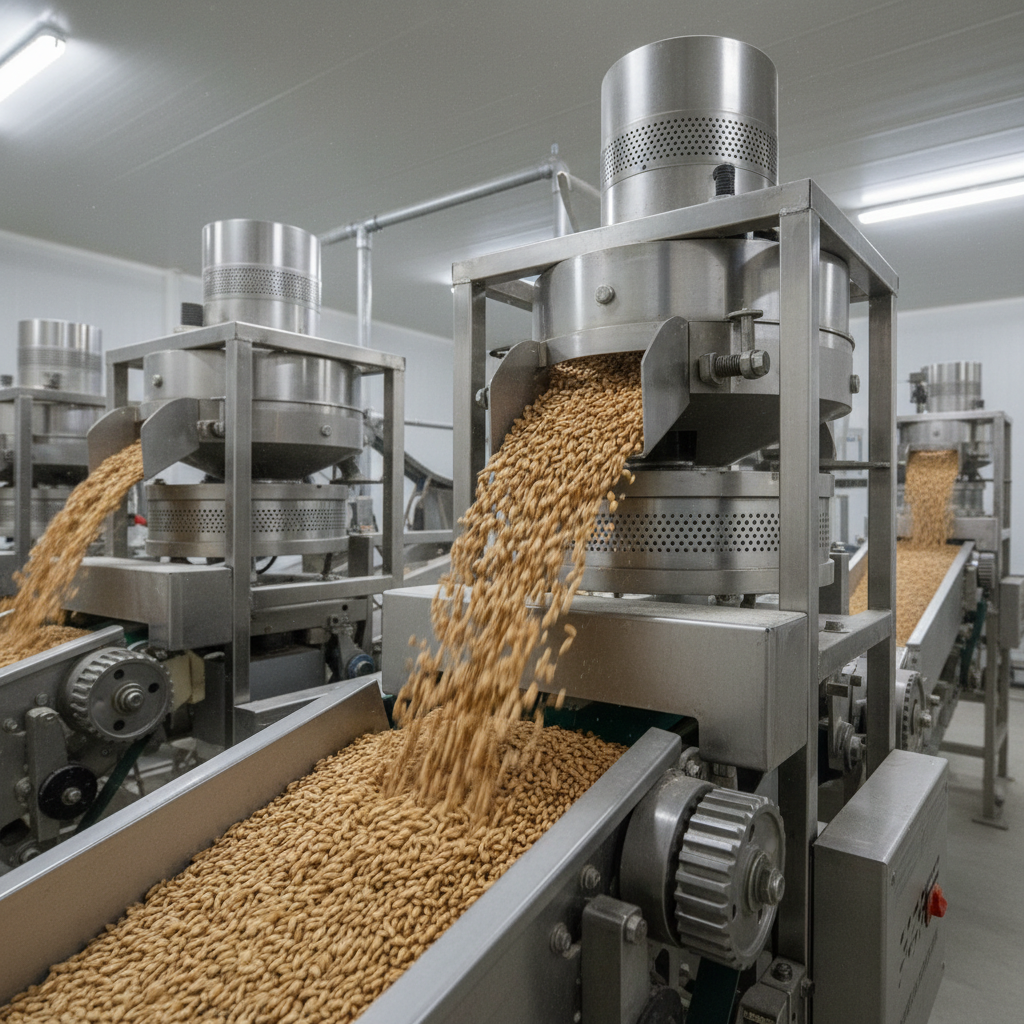 Sunflower seeds and oil in industrial agricultural production facility with golden tones