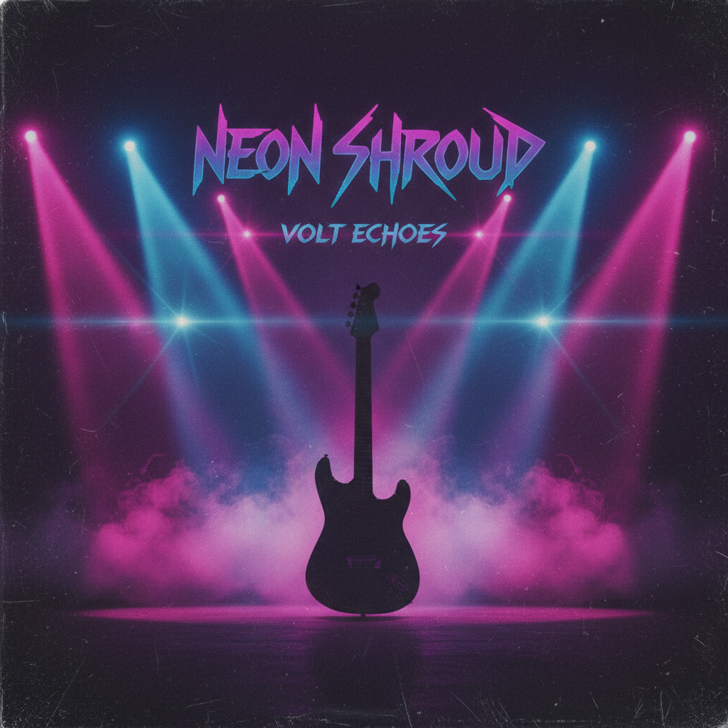 Album cover with purple and orange gradient light streaks on dark background