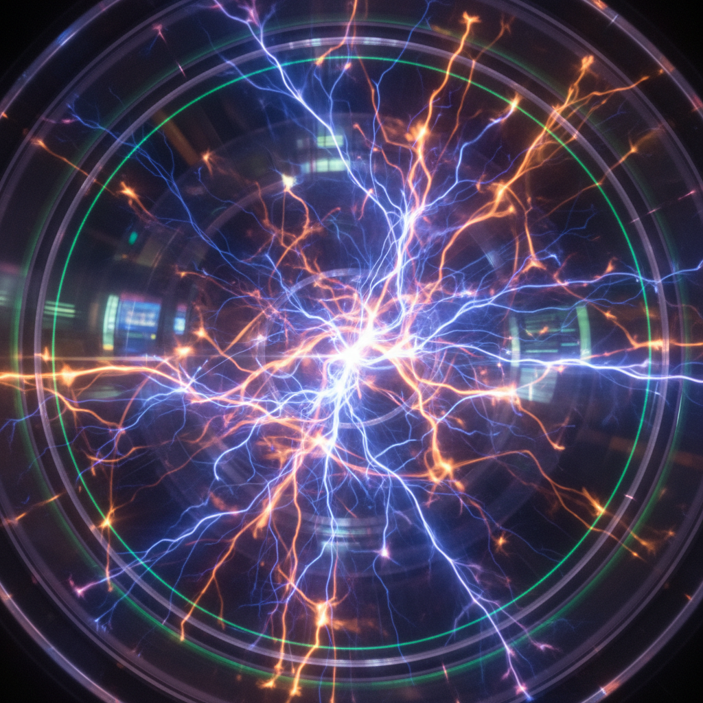 Abstract light patterns from nuclear reaction