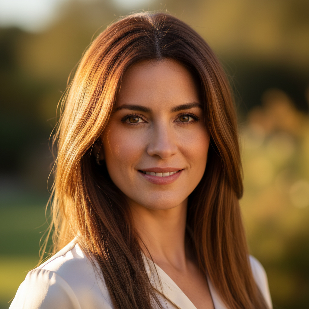 Woman with resilient smile, casual portrait