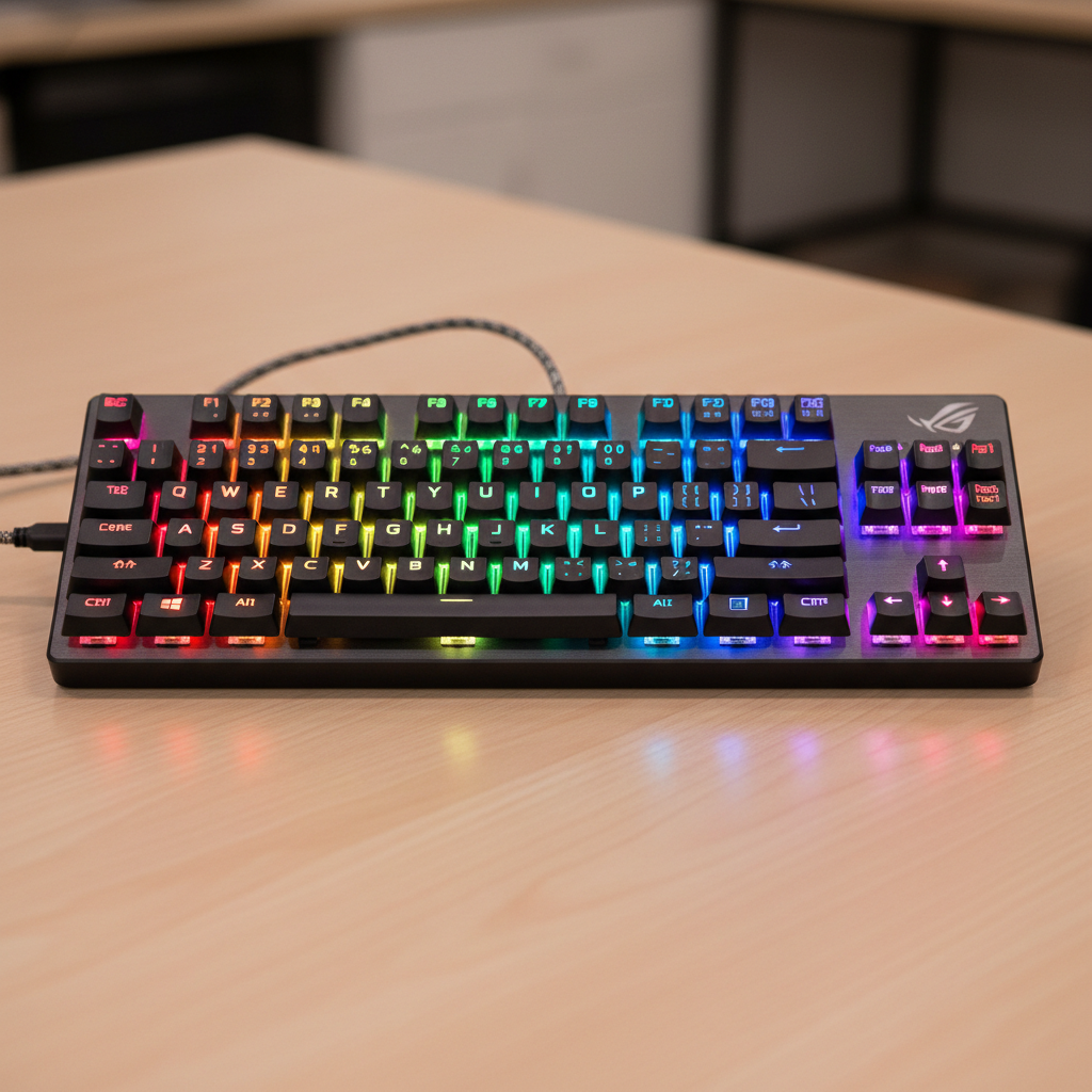 Compact mechanical keyboard with RGB backlight