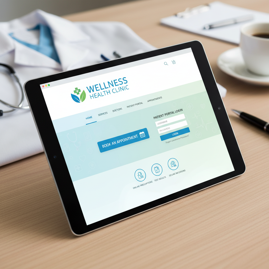 Healthcare website redesign showing improved patient experience and appointment booking interface