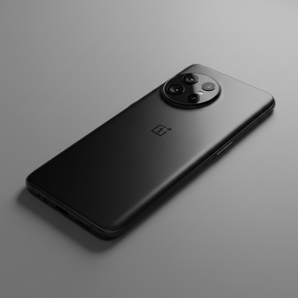 OnePlus 13 black silky finish, dark background