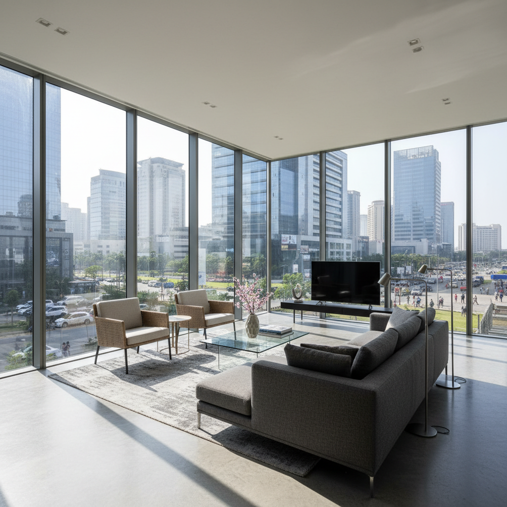Modern residential flat with balcony in Gachibowli Hyderabad