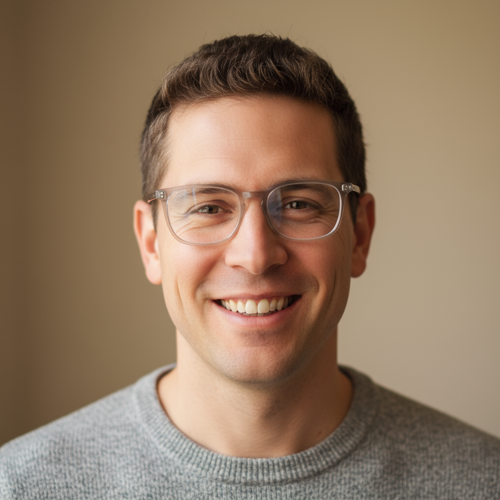 Profile photo of David, a man with glasses smiling