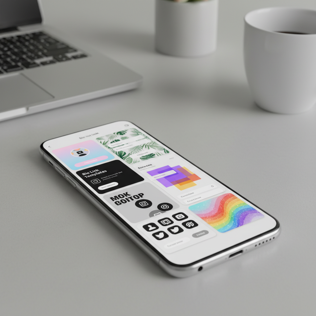Mobile app screen showing a grid of sign and banner template options with colorful thumbnails