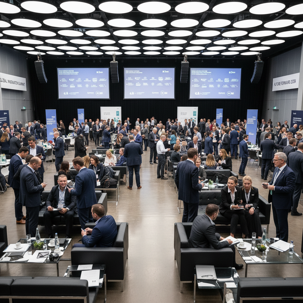 José Carlos com colegas de profissão em evento de engenharia