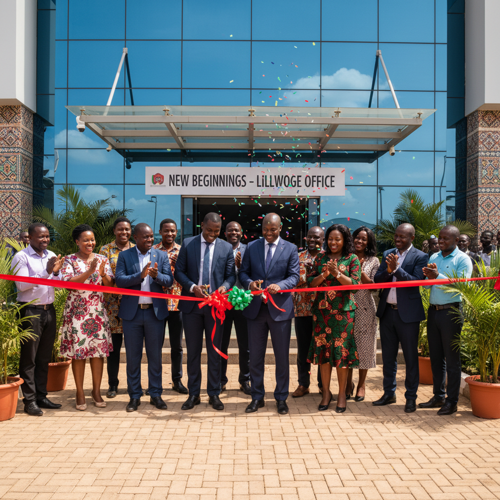 JJHF staff at the ribbon-cutting ceremony for the new Lilongwe office in Malawi