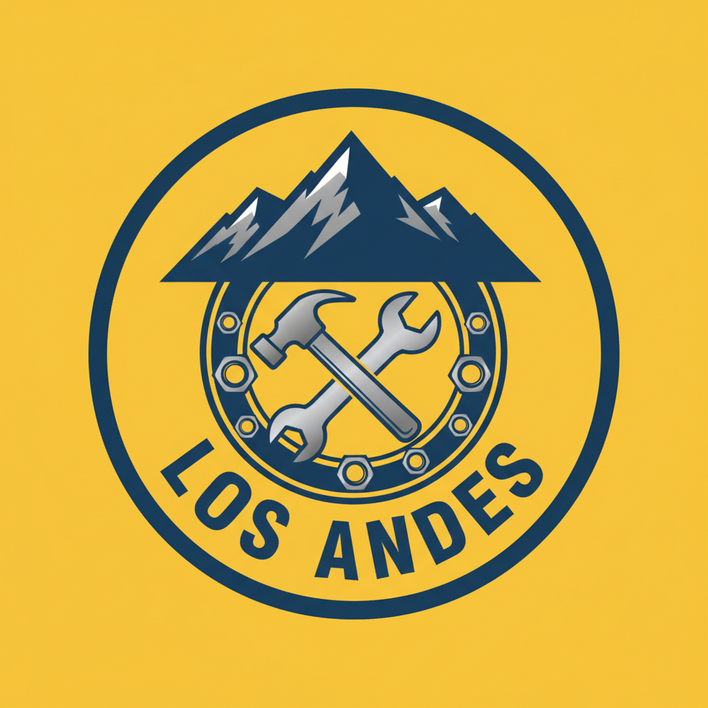 Logo ferretería Los Andes con fondo amarillo