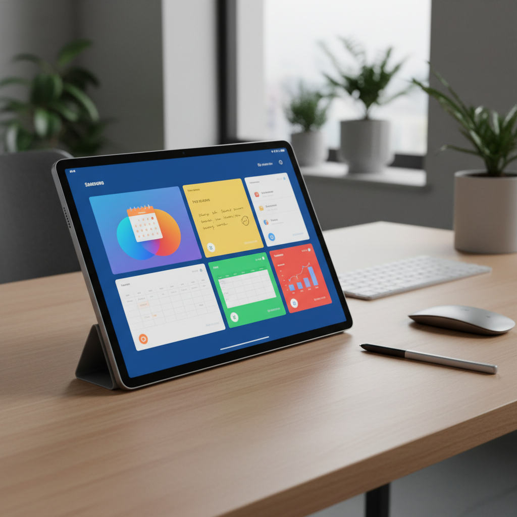 Microsoft 365 apps on tablet and phone showing productivity tools
