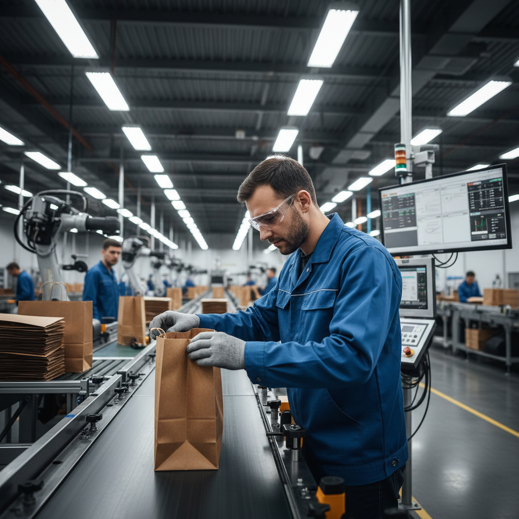 Engineer performing quality control on battery pack assembly line