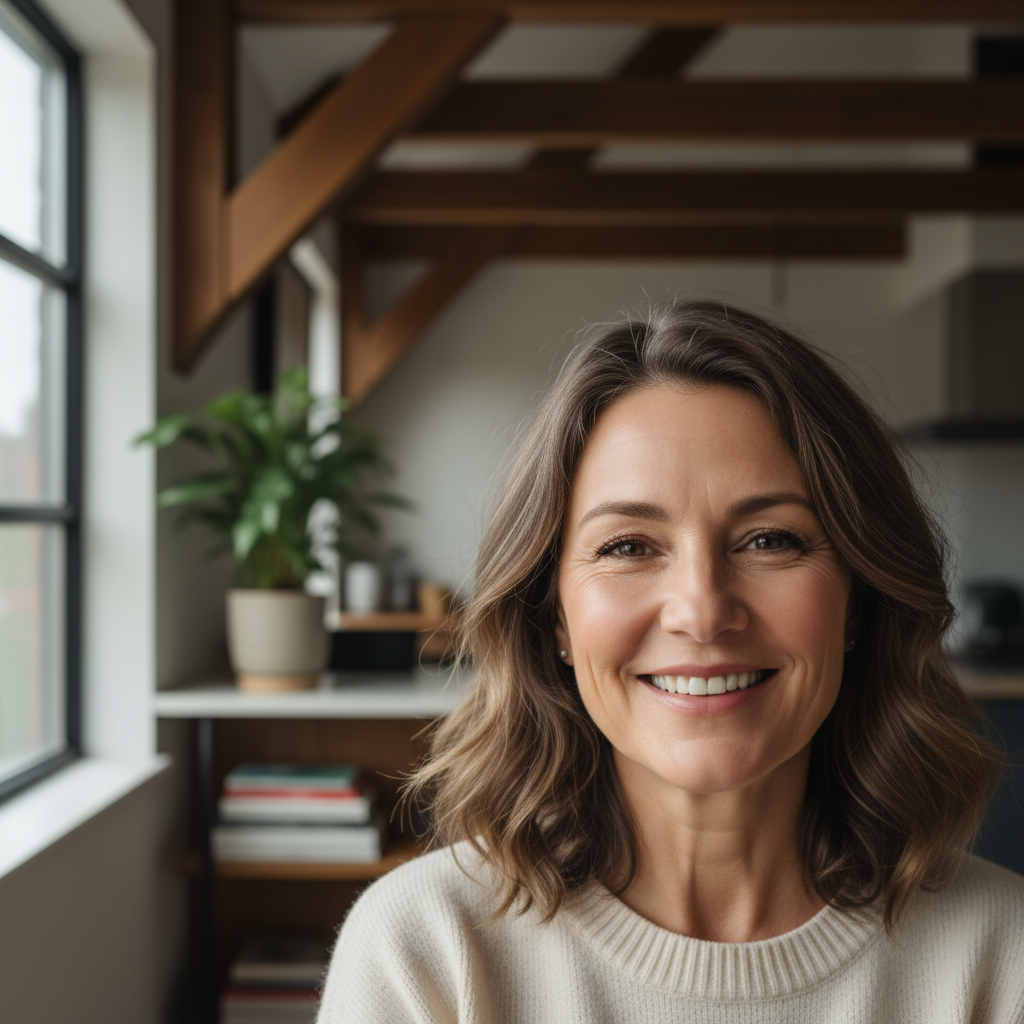 Portrait of Sarah Whitfield, homeowner in Tunbridge Wells who had a loft conversion
