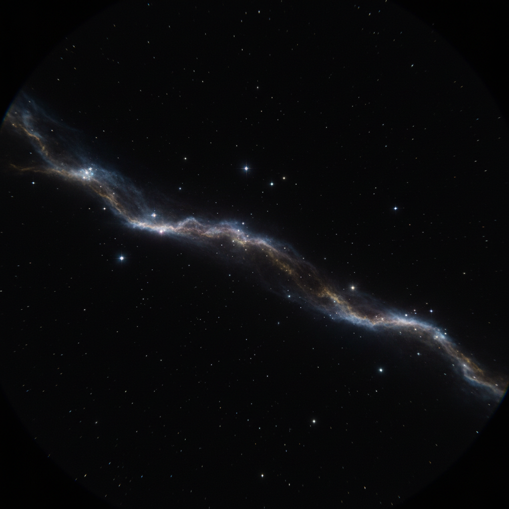 Dark cosmos with distant faint star clusters, deep black void space, extremely dim atmospheric lighting, near-total darkness