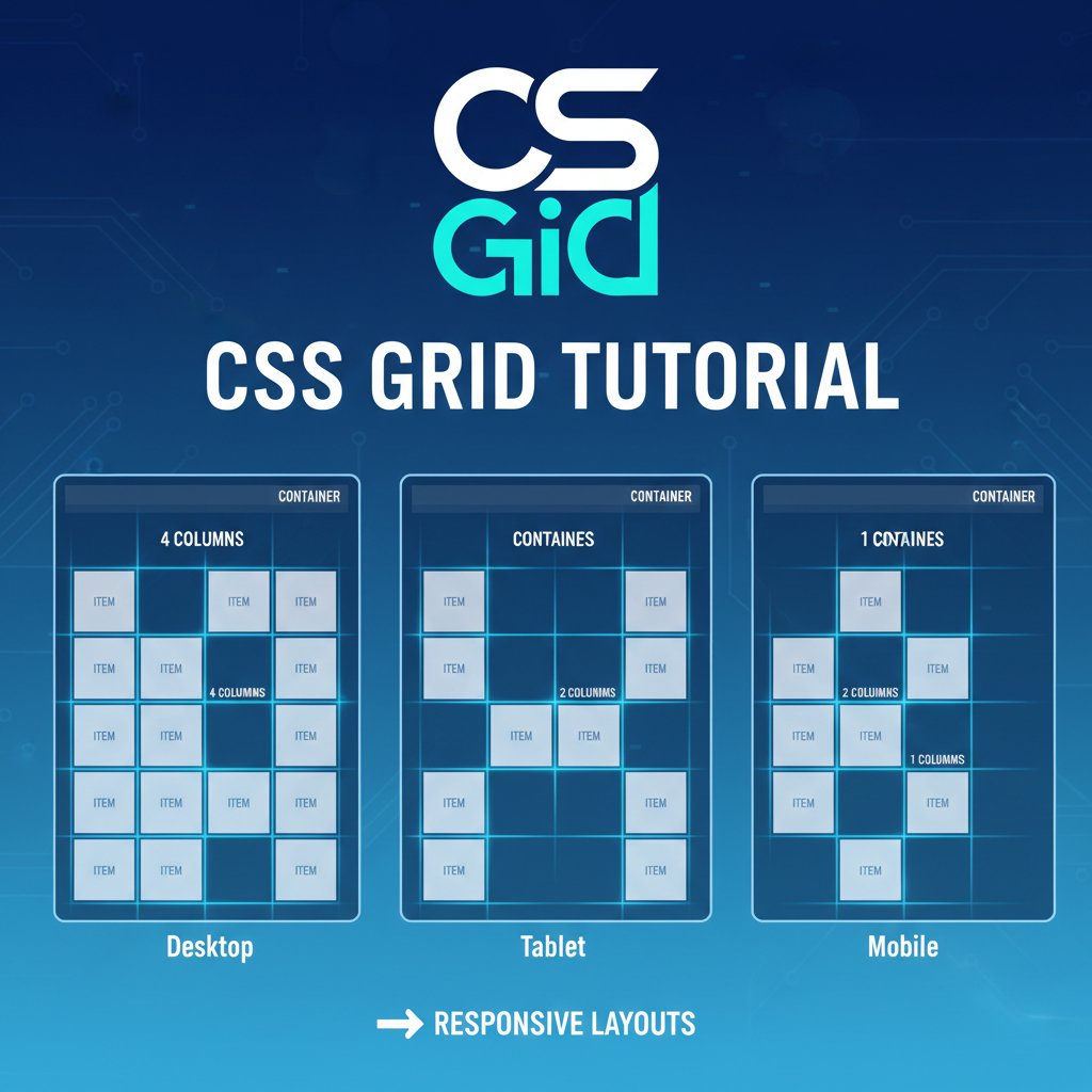 CSS Grid Mastery: Build Layouts You Actually Want workshop cover — Tom Brennan teaching CSS