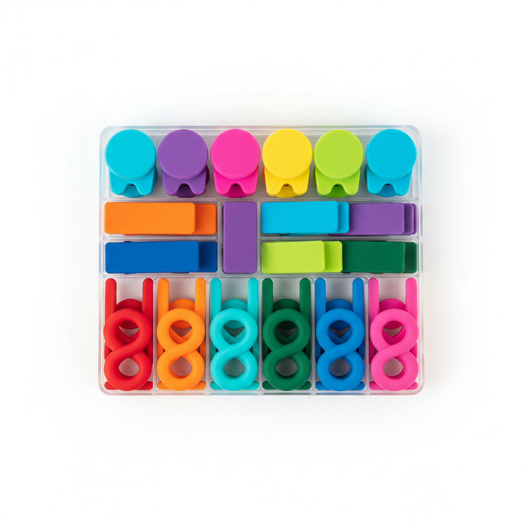 Cable clips organizer colorful