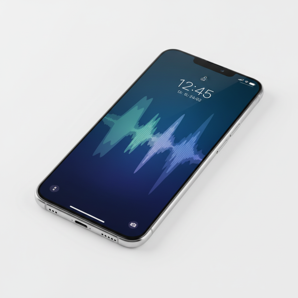 Modern smartphone on dark background, clean product shot