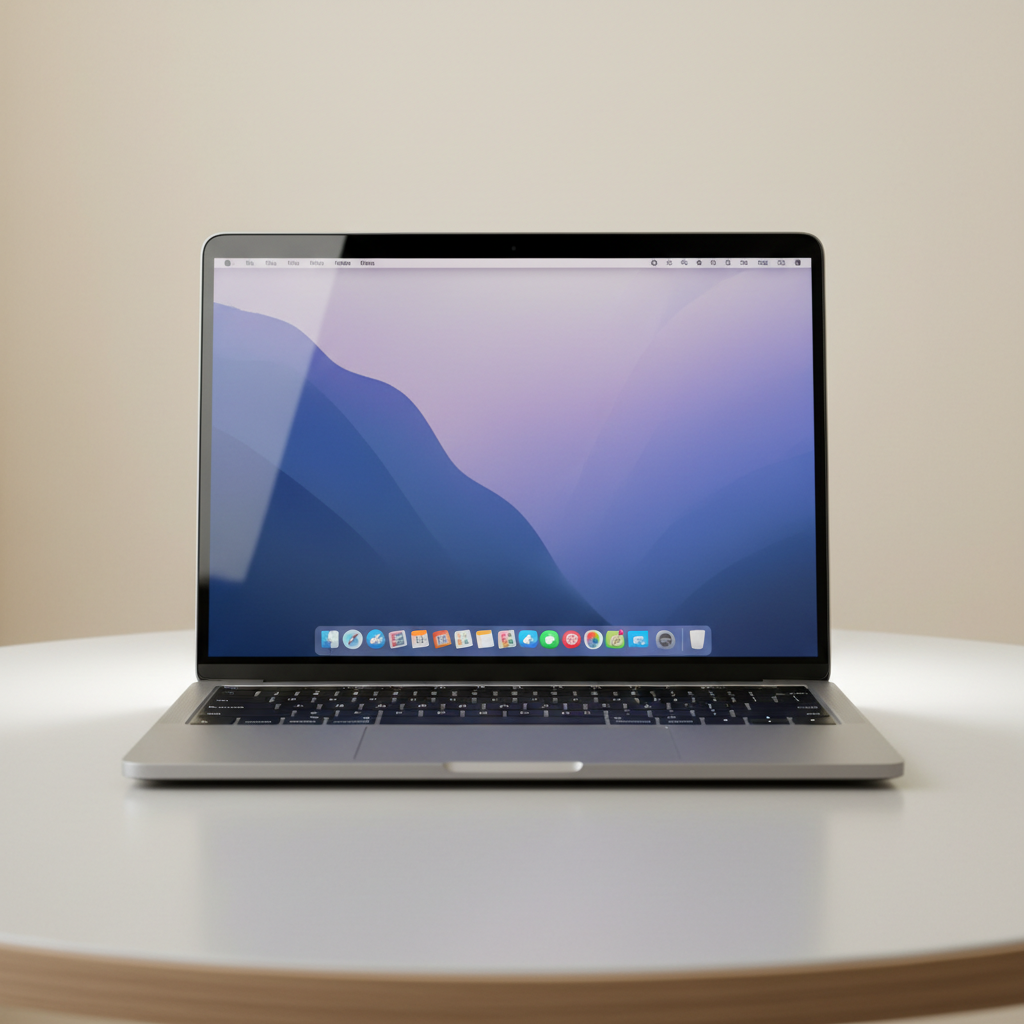 MacBook Pro 14 inch M3 in space black color showing ProMotion display, professional power