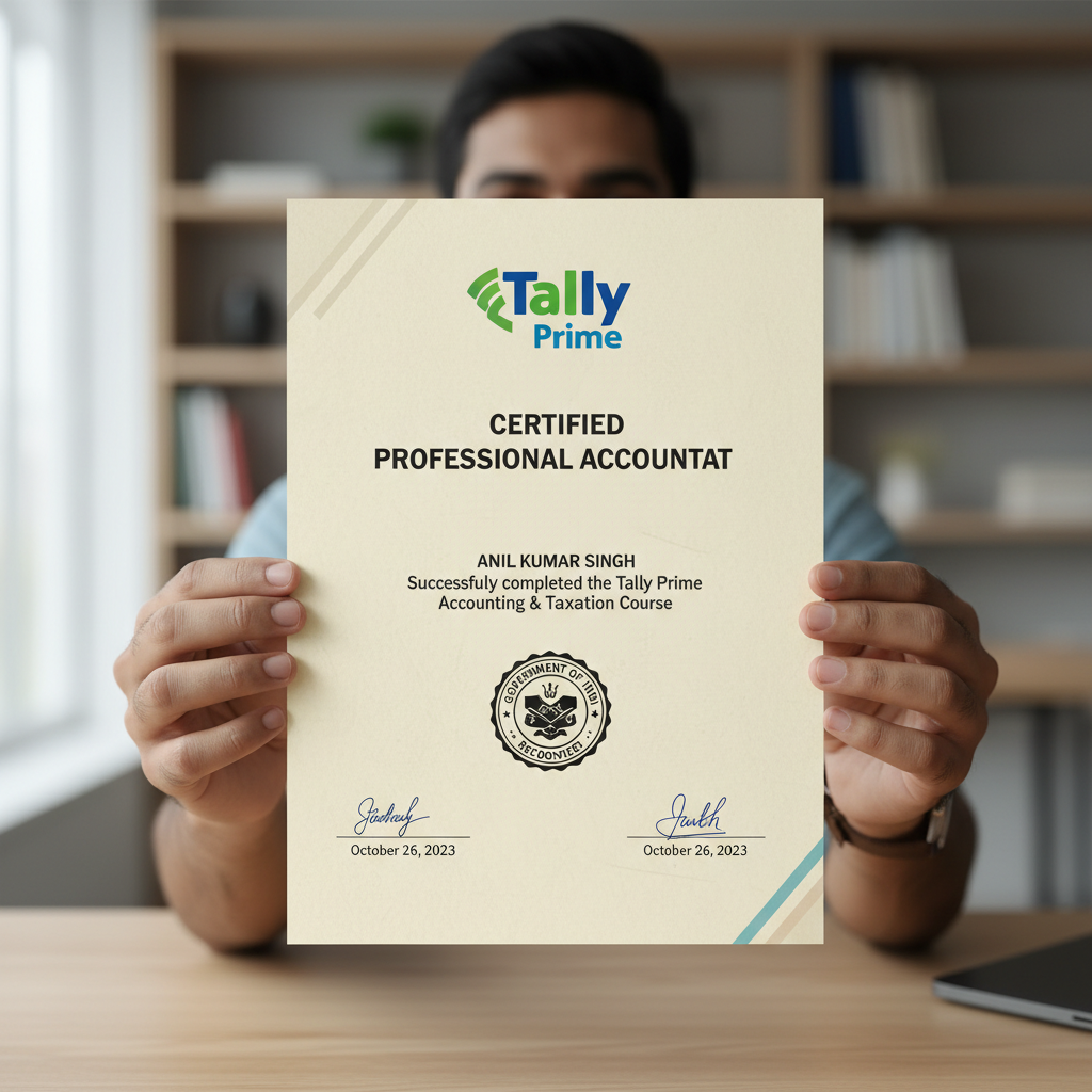 Student receiving certification document, professional achievement recognition