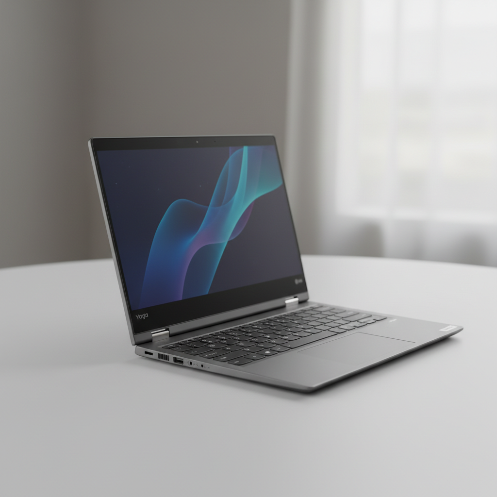 Lenovo Yoga 7i convertible laptop in slate grey, 360 degree hinge design