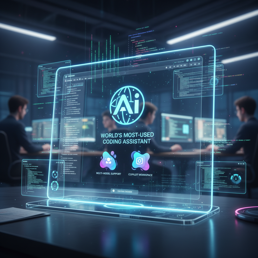 Developer coding with AI assistance on dark screen
