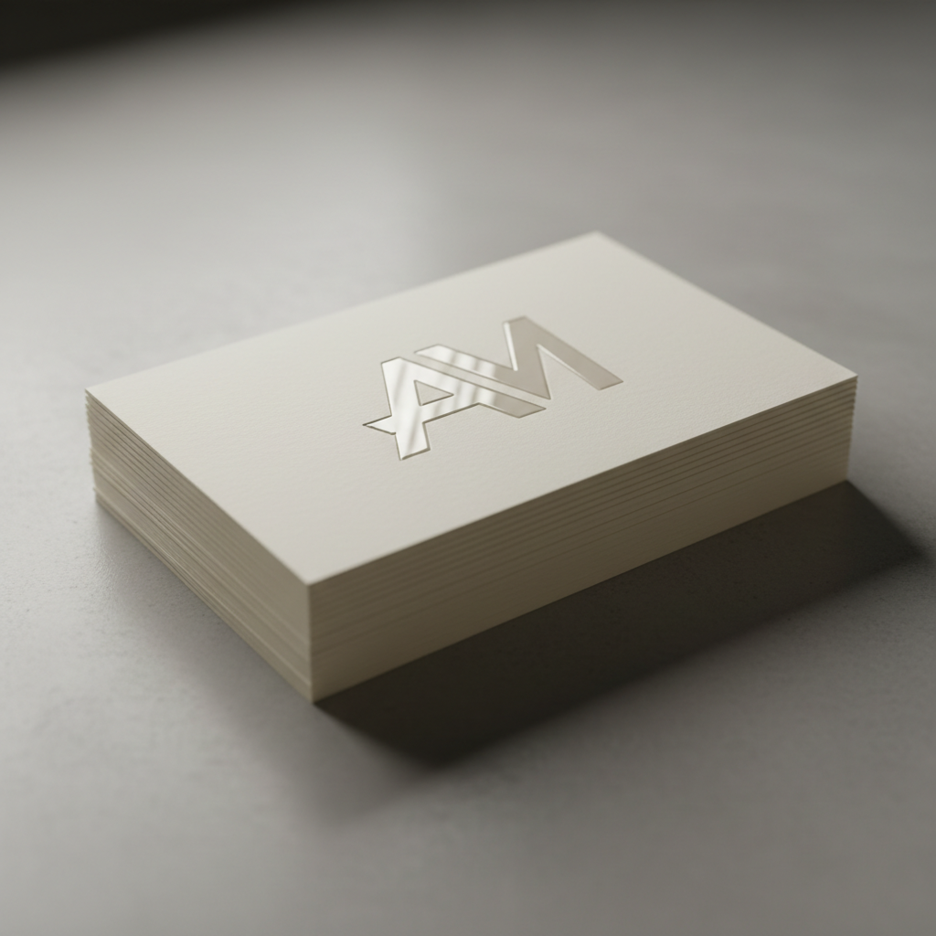 Premium business cards with embossed design and elegant typography