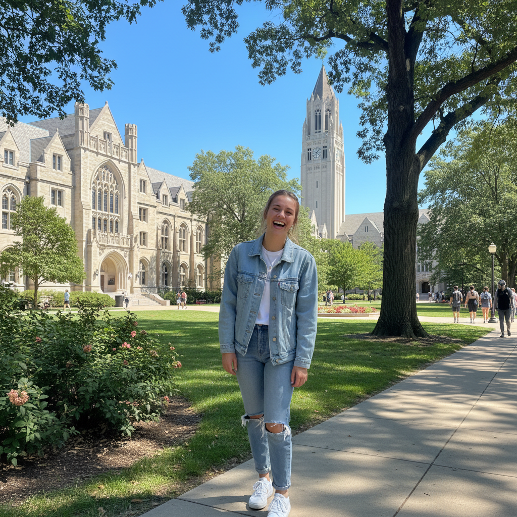 Priya Venkataraman, pre-med student at University of Michigan, smiling in a campus setting