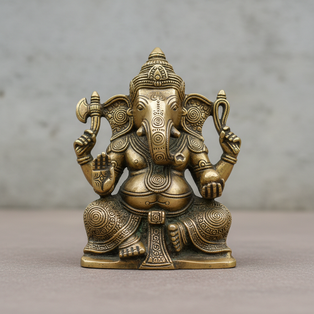 Handmade brass Ganesha statue 12 inch antique finish decorative