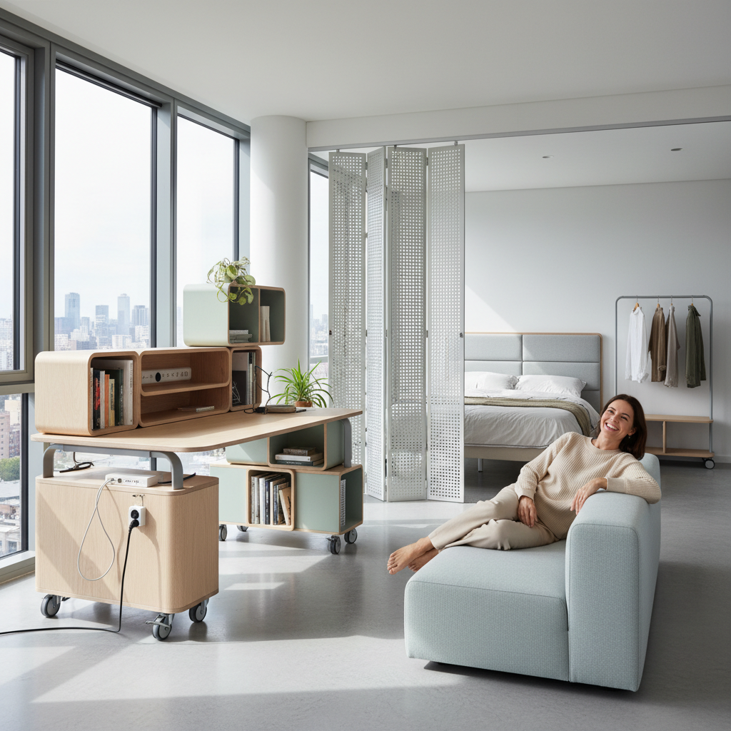 Emma in her current apartment