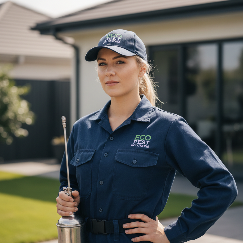 Diana Reyes, female pest control specialist with confident professional expression