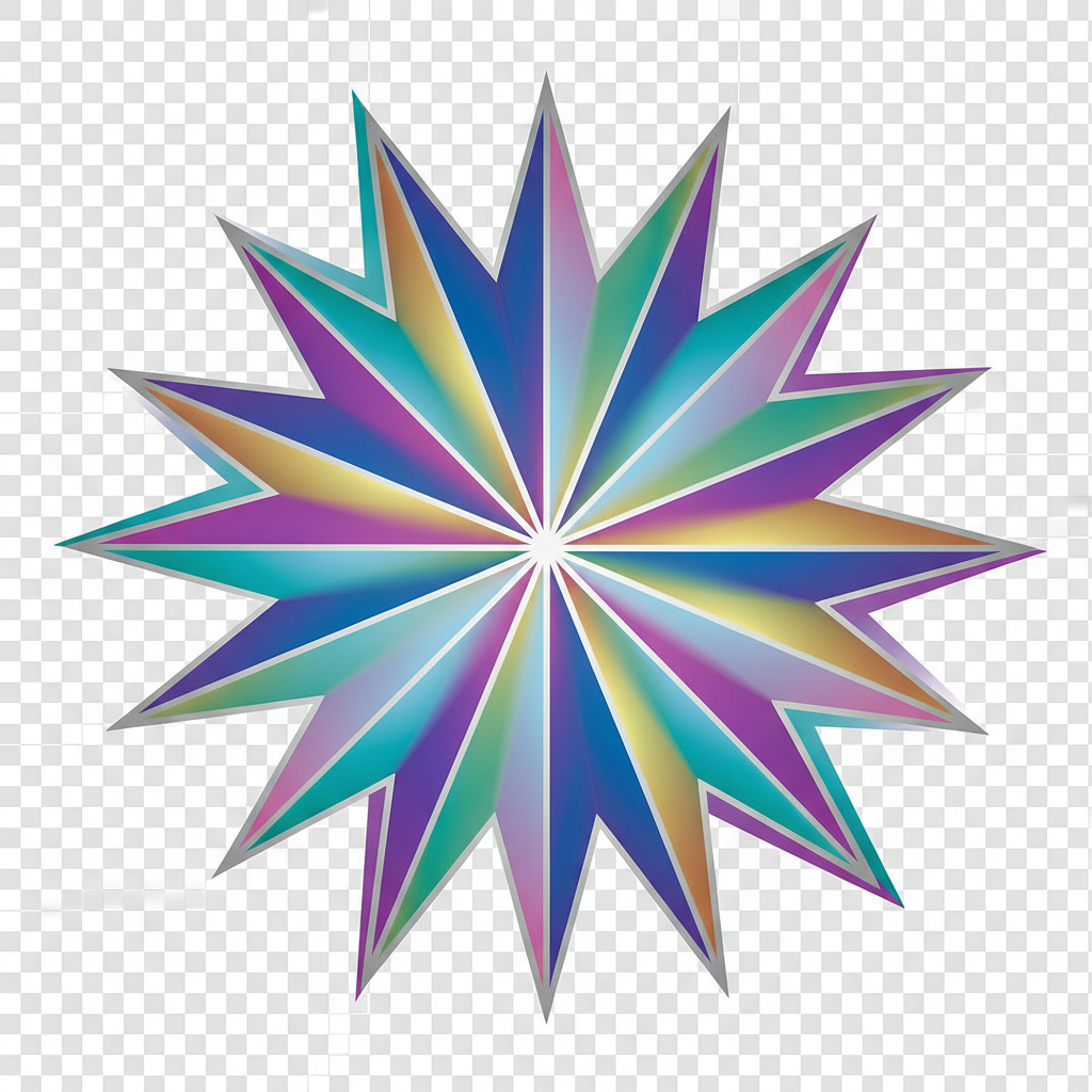 Star burst holographic sticker