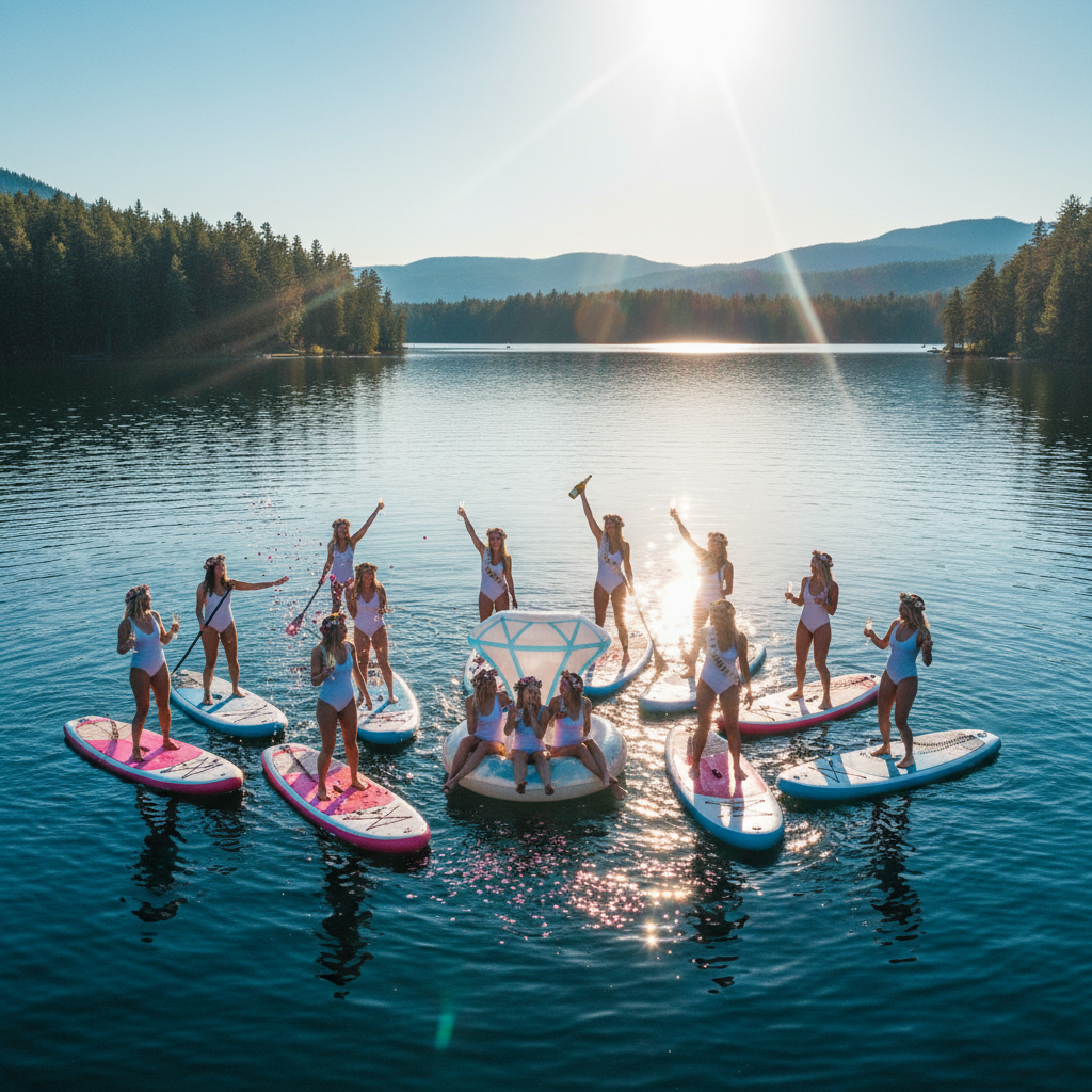 Addio al nubilato sul lago con SUP, prosecco e foto drone