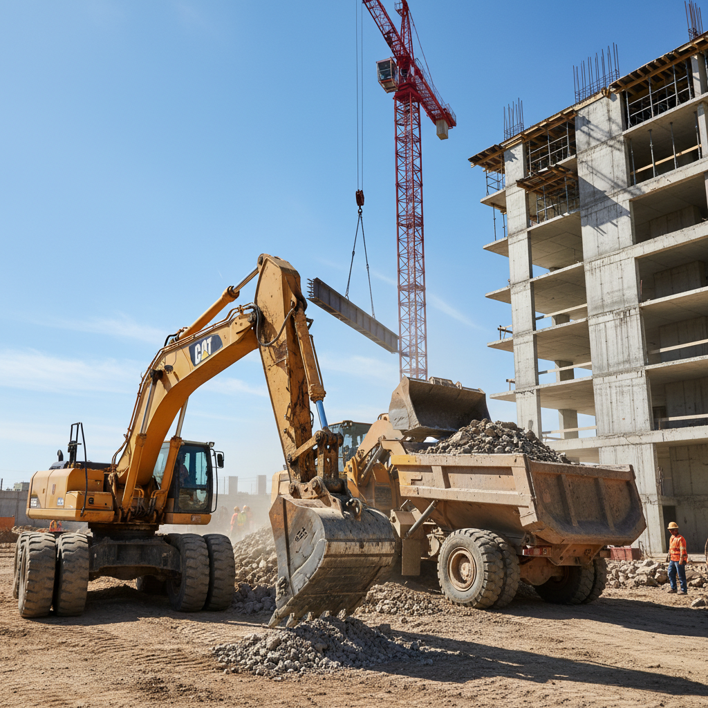 Professional construction machinery at work — HALBEISEN BAUMASCHINEN Switzerland