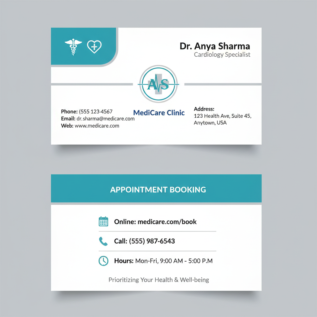 Healthcare website interface with medical icons and appointment booking system on desktop monitor